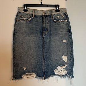 Knee Length Current/Elliot Denim Skirt
